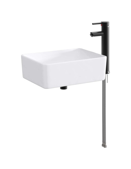 Lavabo da bagno Nero Opaco 40,5 x 30,5 x 13 cm Metallo