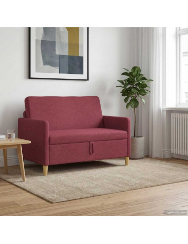 Divano con Storage Rosso Vino 122 x 78 x 87 cm Poliestere