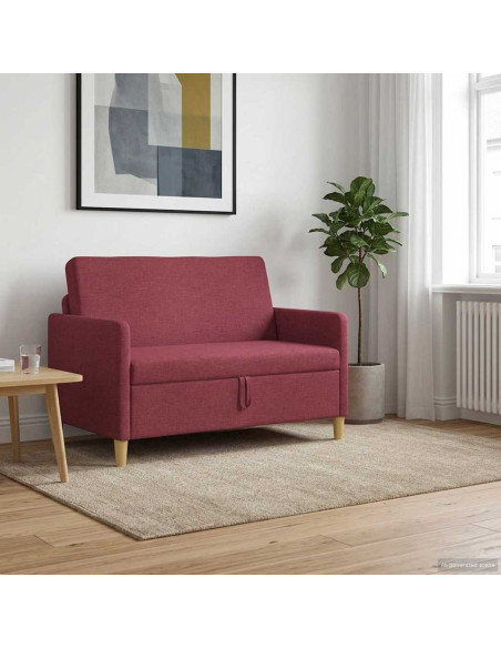 Divano con Storage Rosso Vino 122 x 78 x 87 cm Poliestere