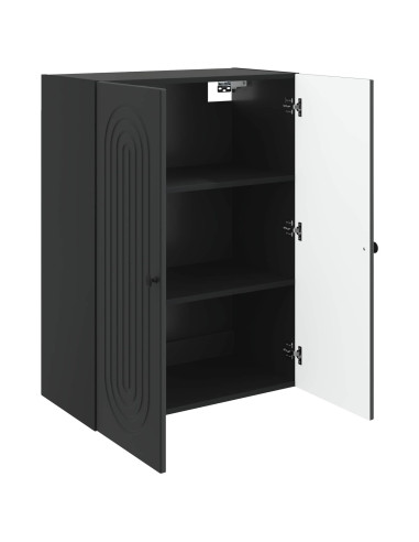 Mobiletto a muro Nero 66 x 34,5 x 90 cm Legno ingegnerizzato