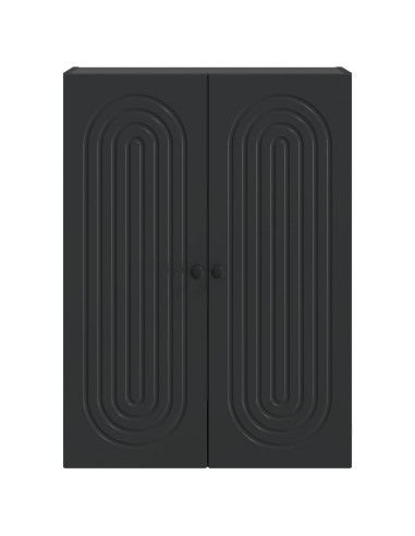 Mobiletto a muro Nero 66 x 34,5 x 90 cm Legno ingegnerizzato