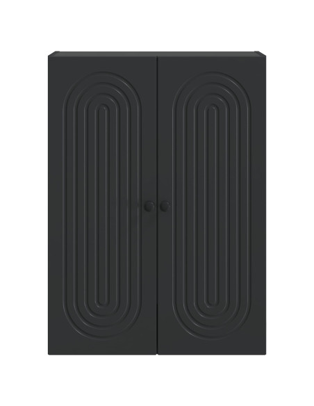 Mobiletto a muro Nero 66 x 34,5 x 90 cm Legno ingegnerizzato