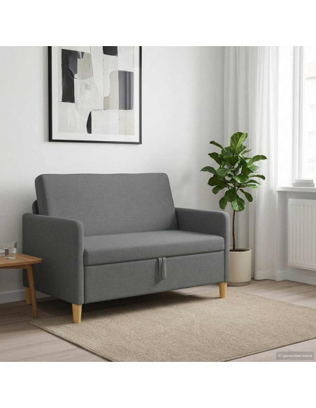 Divano con Storage Grigio Scuro 122 x 78 x 87 cm Poliestere