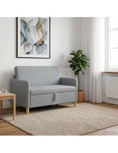 Divano con Storage Grigio Chiaro 122 x 78 x 87 cm Poliestere