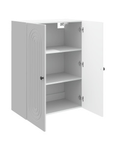 Mobiletto a muro Bianco Lucido 66 x 34,5 x 90 cm 2