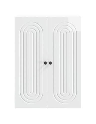 Mobiletto a muro Bianco Lucido 66 x 34,5 x 90 cm