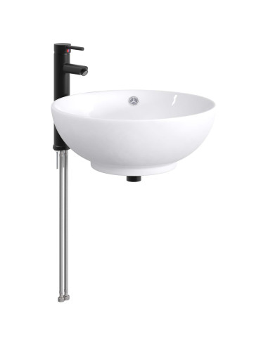 Lavabo da bagno Nero Opaco 44 x 44 x 16 cm Metallo