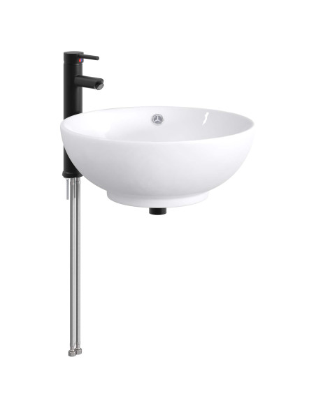 Lavabo da bagno Nero Opaco 44 x 44 x 16 cm Metallo