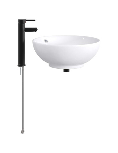 Lavabo da bagno Nero Opaco 44 x 44 x 16 cm Metallo