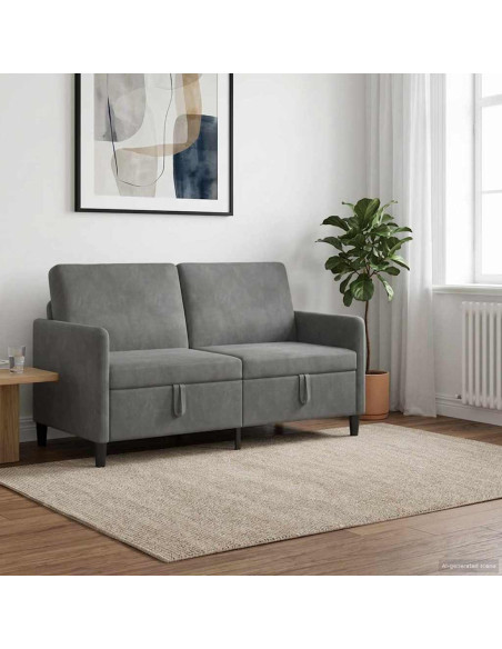 Divano con Storage Grigio Scuro 152 x 78 x 87 cm Poliestere