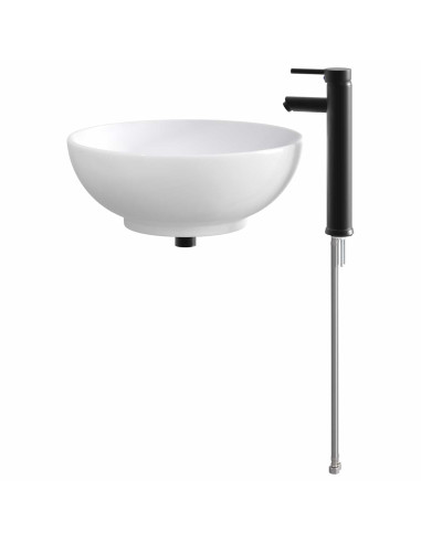 Lavabo da bagno Nero Opaco 44 x 44 x 16 cm Metallo