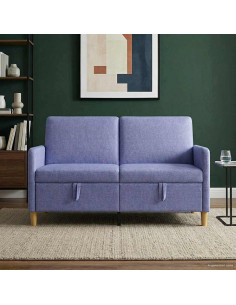 Divano con Storage Blu jeans 152 x 78 x 87 cm Poliestere