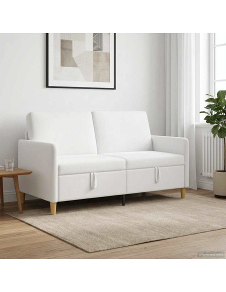 Divano con Storage Bianco 152 x 78 x 87 cm Poliestere