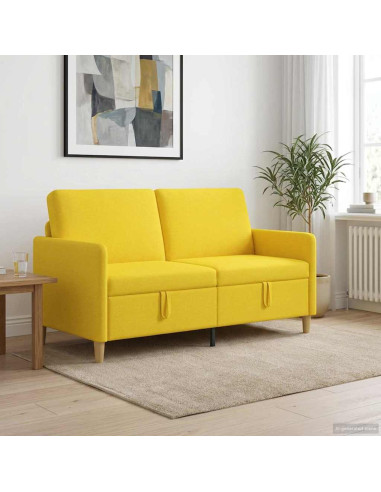 Divano con Storage Giallo Chiaro 152 x 78 x 87 cm Poliestere