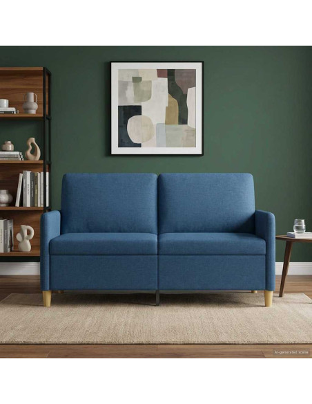 Divano con Storage Blu 152 x 78 x 87 cm Poliestere