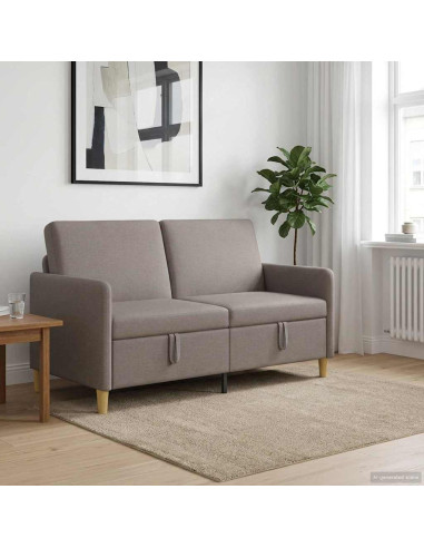 Divano con Storage Tortora 152 x 78 x 87 cm Poliestere