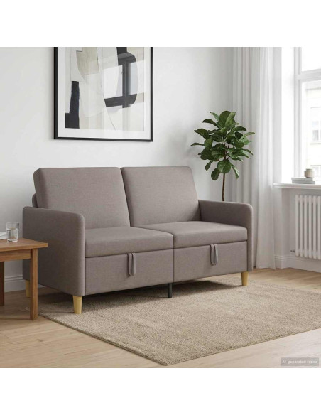Divano con Storage Tortora 152 x 78 x 87 cm Poliestere