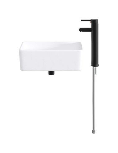 Lavabo da bagno Nero Opaco 40,5 x 30,5 x 13 cm Metallo