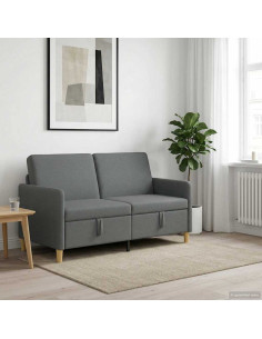 Divano con Storage Grigio Scuro 152 x 78 x 87 cm Poliestere