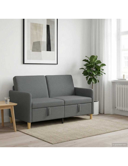 Divano con Storage Grigio Scuro 152 x 78 x 87 cm Poliestere
