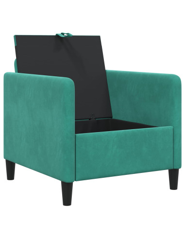 Divano con Storage Turchese 72 x 78 x 87 cm Poliestere