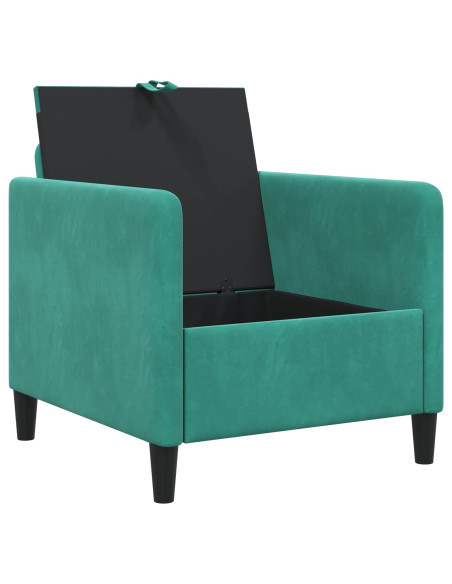 Divano con Storage Turchese 72 x 78 x 87 cm Poliestere