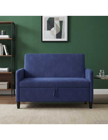 Divano con Storage Blu Polizia 122 x 78 x 87 cm Poliestere