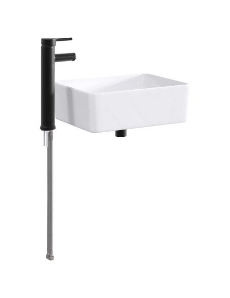 Lavabo da bagno Nero Opaco 40,5 x 30,5 x 13 cm Metallo