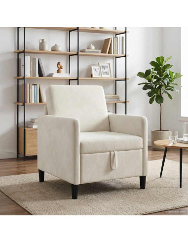 Divano con Storage Crema 72 x 78 x 87 cm Poliestere