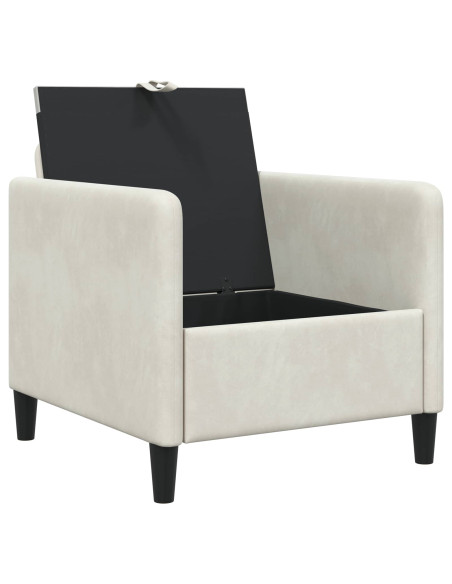 Divano con Storage Crema 72 x 78 x 87 cm Poliestere