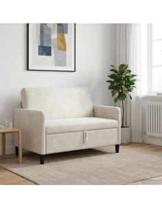 Divano con Storage Crema 122 x 78 x 87 cm Poliestere