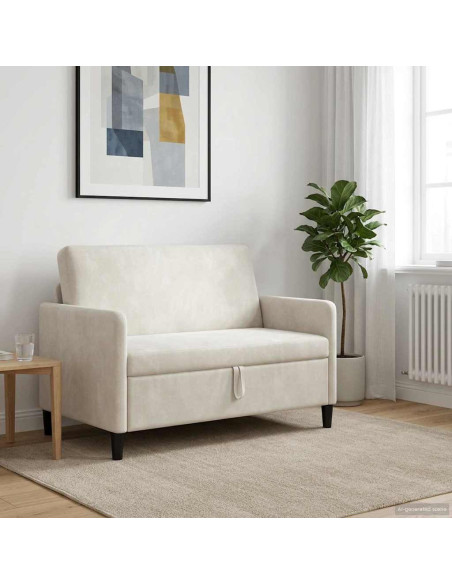 Divano con Storage Crema 122 x 78 x 87 cm Poliestere