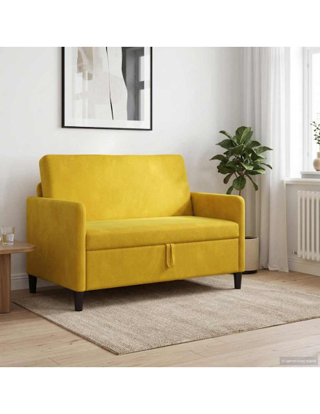 Divano con Storage Giallo 122 x 78 x 87 cm Poliestere