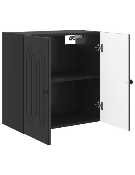 Mobiletto a muro Nero 59 x 31 x 60 cm Legno ingegnerizzato