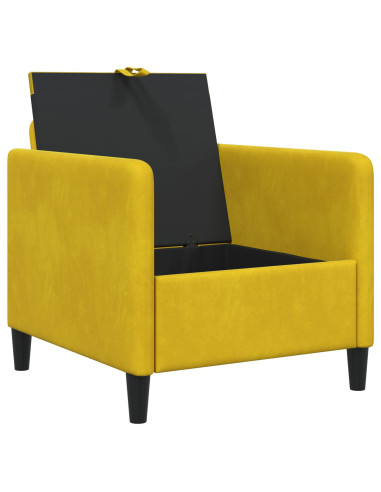 Divano con Storage Giallo 72 x 78 x 87 cm Poliestere