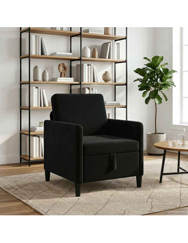 Divano con Storage Nero 72 x 78 x 87 cm Poliestere
