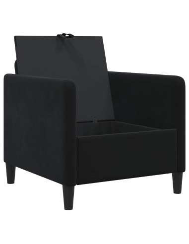 Divano con Storage Nero 72 x 78 x 87 cm Poliestere