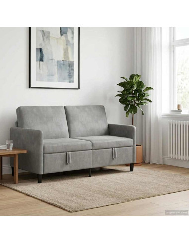 Divano con Storage Grigio Chiaro 152 x 78 x 87 cm Poliestere