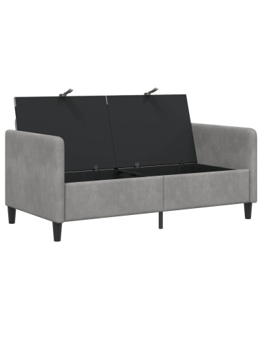 Divano con Storage Grigio Chiaro 152 x 78 x 87 cm Poliestere