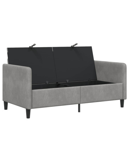 Divano con Storage Grigio Chiaro 152 x 78 x 87 cm Poliestere