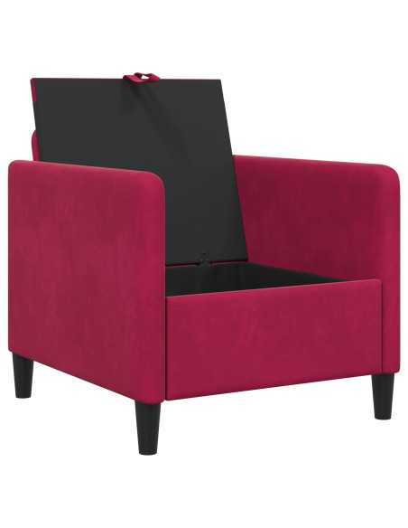 Divano con Storage Rosso Vino 72 x 78 x 87 cm Poliestere