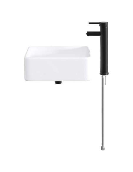 Lavabo da bagno Nero Opaco 49 x 37 x 14 cm Metallo