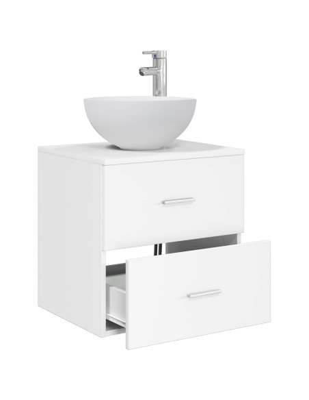 Mobiletto con Lavabo a Parete Bianco 49,5 x 35 x 63 cm