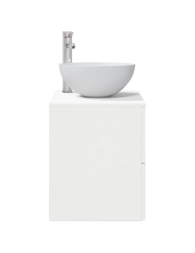 Mobiletto con Lavabo a Parete Bianco 49,5 x 35 x 63 cm