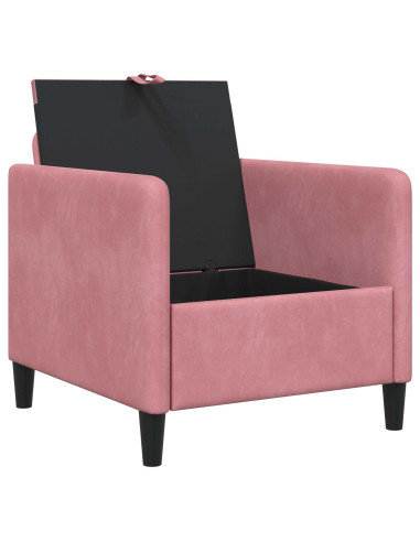 Divano con Storage Rosa 72 x 78 x 87 cm Poliestere