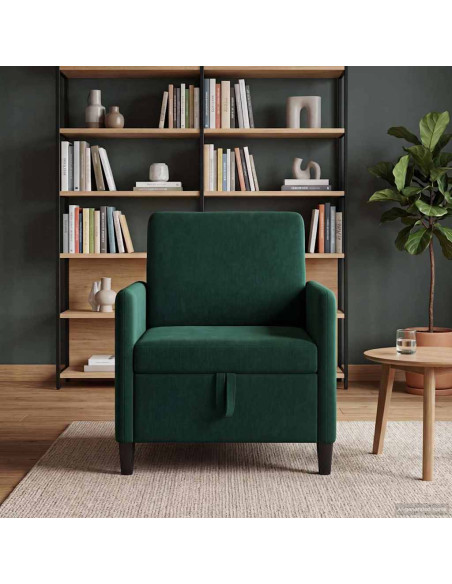 Divano con Storage Verde Scuro 72 x 78 x 87 cm Poliestere