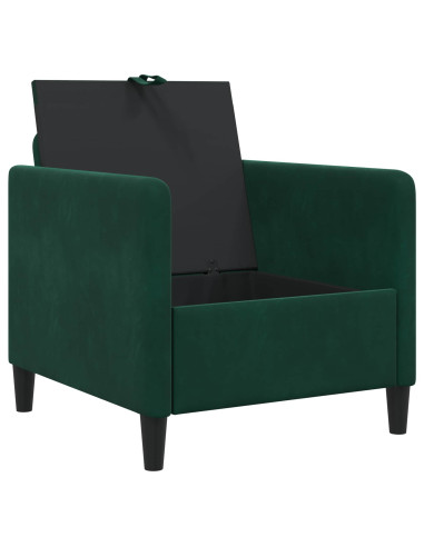 Divano con Storage Verde Scuro 72 x 78 x 87 cm Poliestere