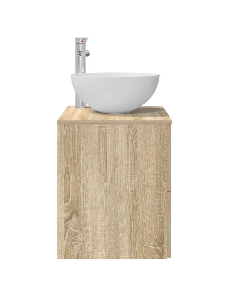 Mobiletto con Lavabo a Parete Rovere Sonoma 49,5 x 35 x 63 cm