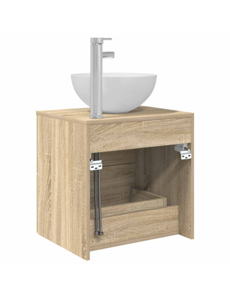 Mobiletto con Lavabo a Parete Rovere Sonoma 49,5 x 35 x 63 cm