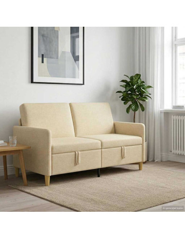 Divano con Storage Crema 152 x 78 x 87 cm Poliestere